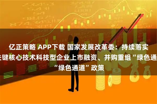 亿正策略 APP下载 国家发展改革委：持续落实好突破关键核心技术科技型企业上市融资、并购重组“绿色通道”政策